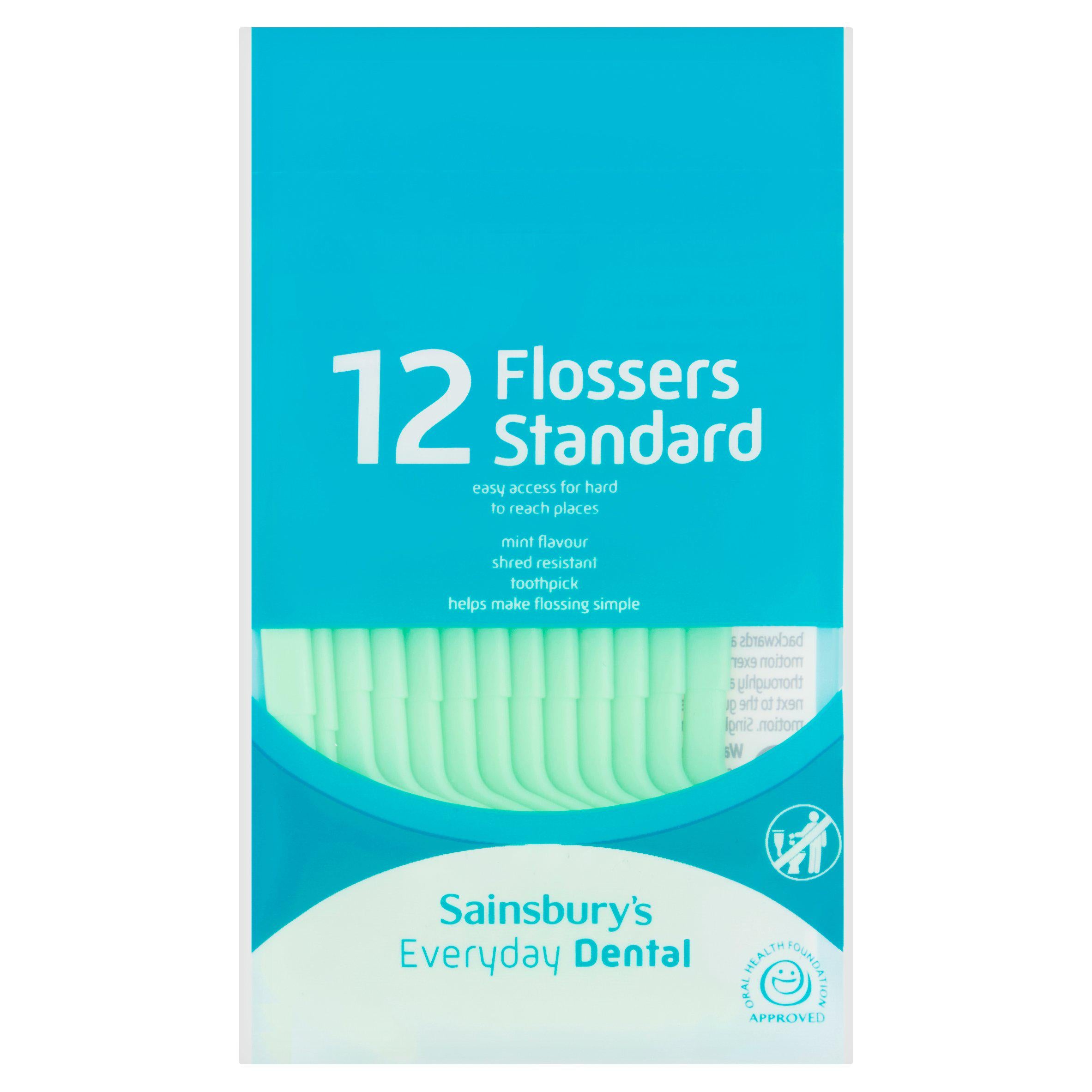 Sainsbury's mint flossers 12 count, UK version