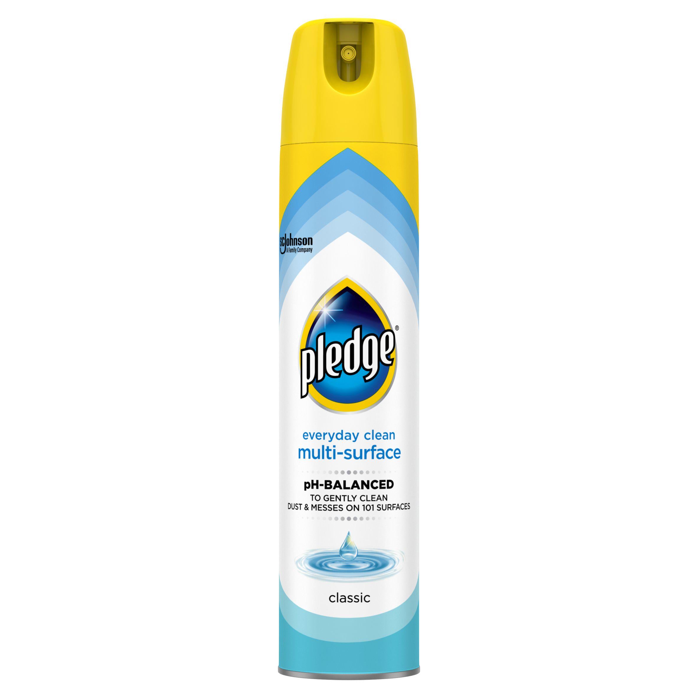Pledge multi-surface aerosol cleaner classic 250 ml, imported from the UK