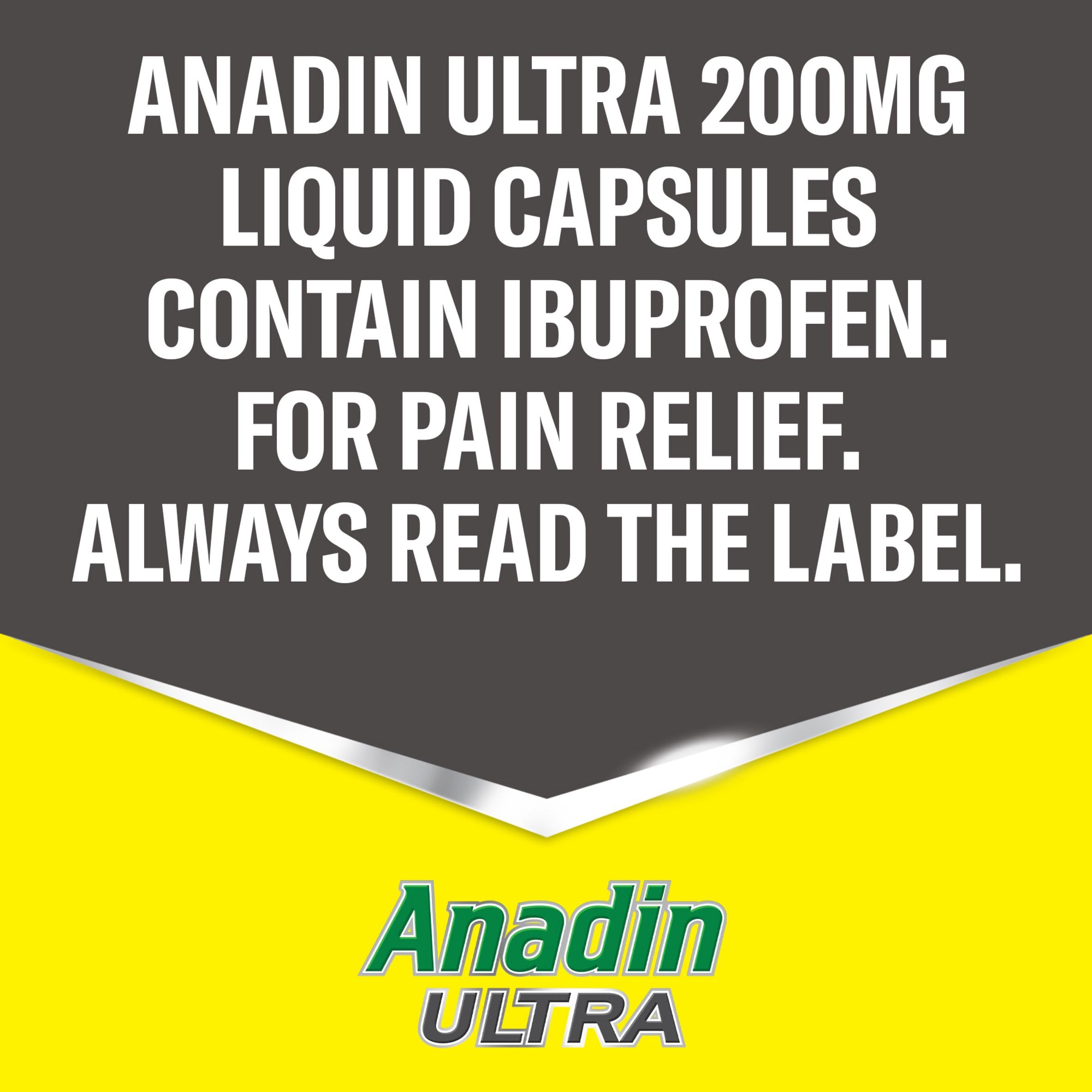 Anadin Ultra ibuprofen pain relief liquid capsules 16 pack, UK version