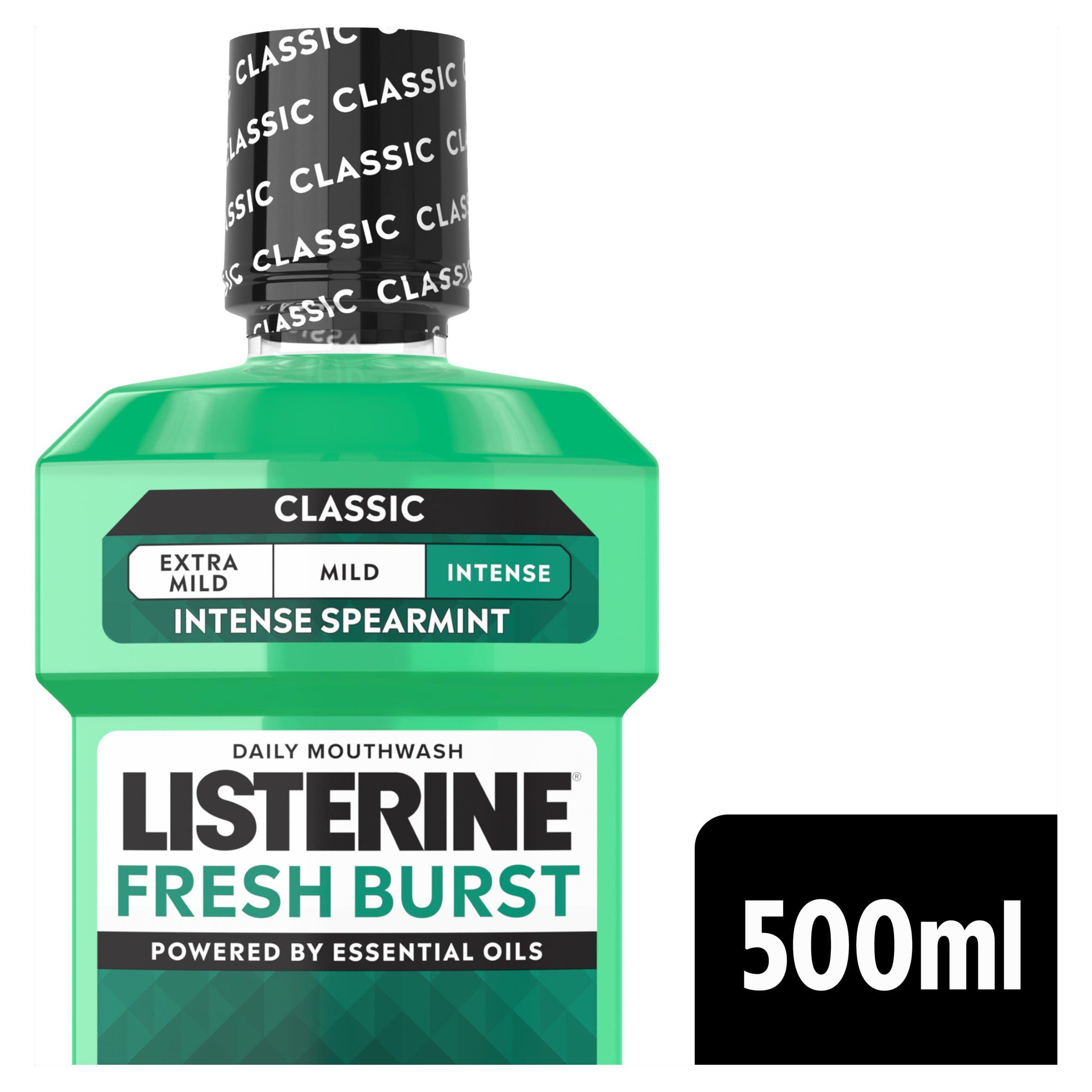 Listerine Fresh Burst antibacterial mouthwash 500ml, UK version