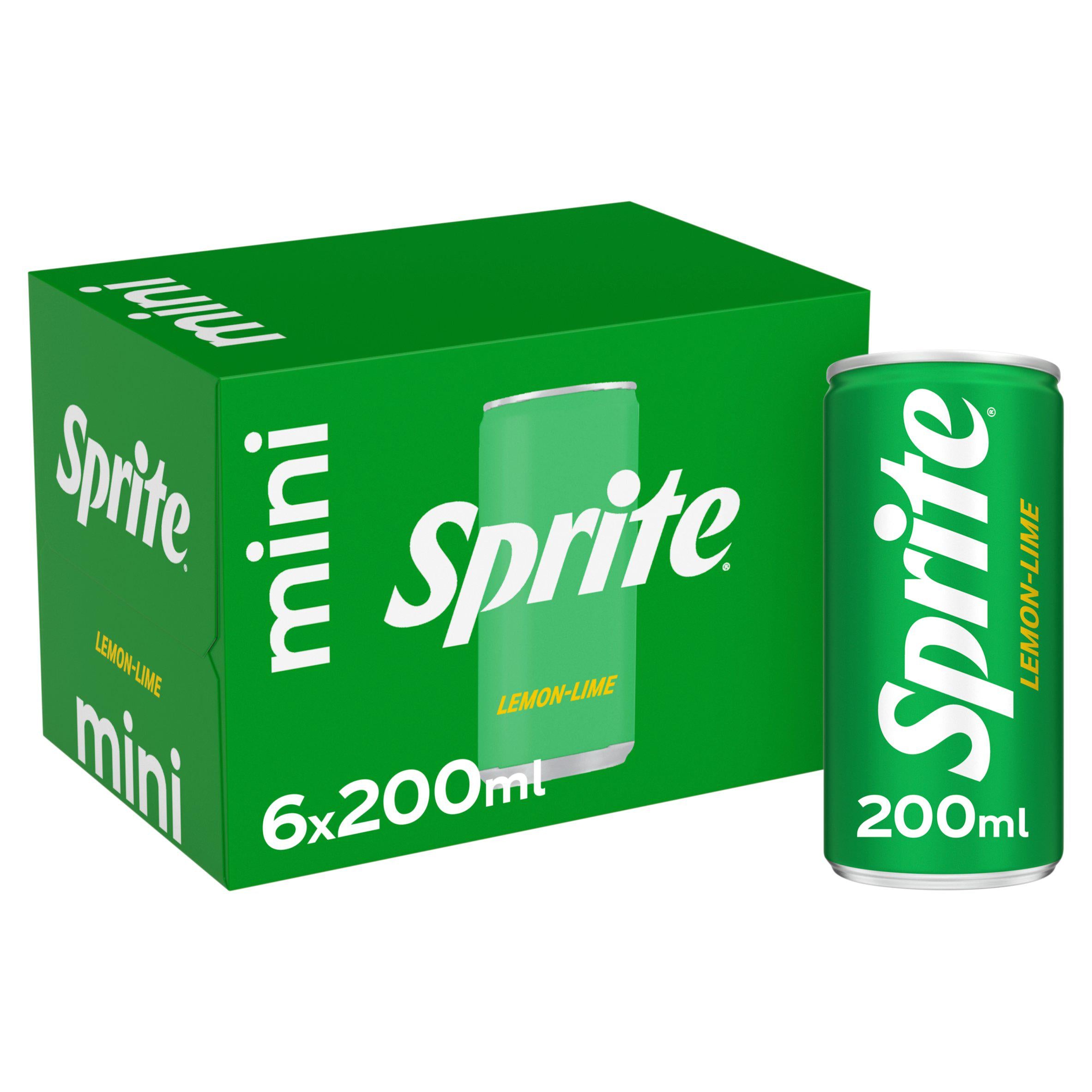 Sprite soft drink lemon lime 6 x 200ml cans (British brand)
