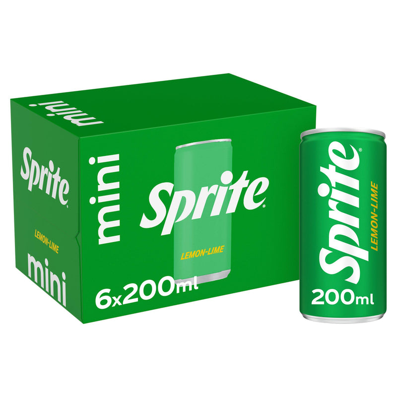 Sprite soft drink lemon lime 6 x 200ml cans (British brand)