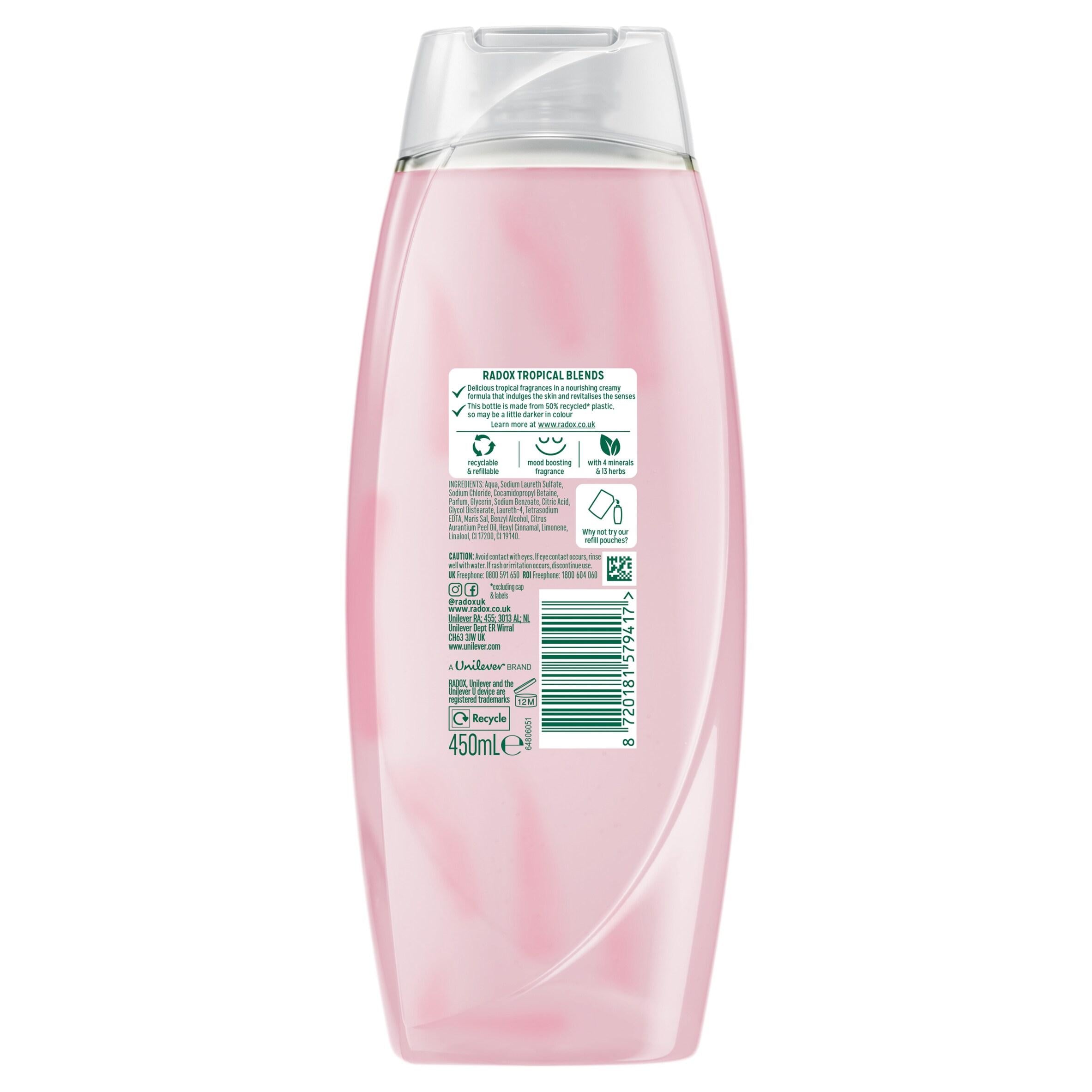 Radox shower cream mineral therapy passionfruit 450ml, imported from the UK