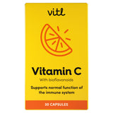 Vitl Vitamin C capsules 500mg 30 capsules, imported from the UK