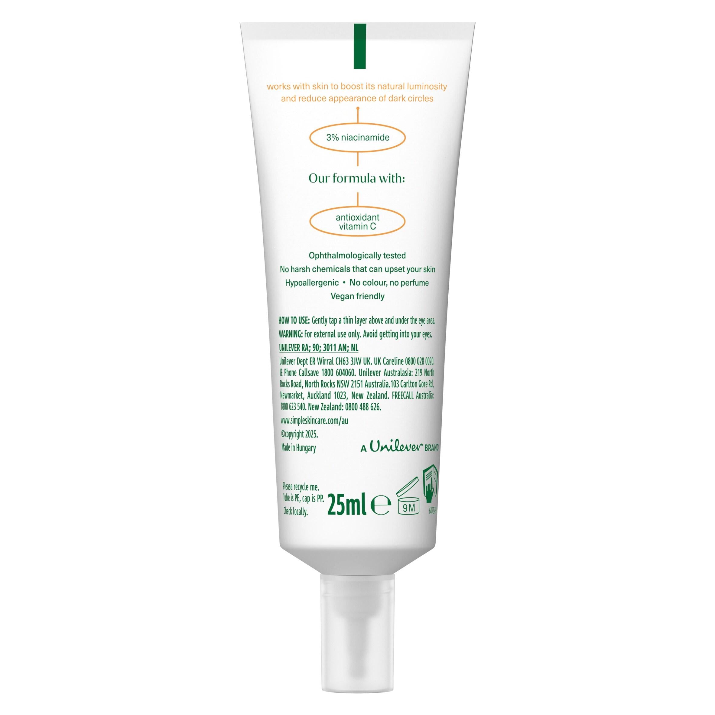 Simple brightening eye gel 25ml (British brand)