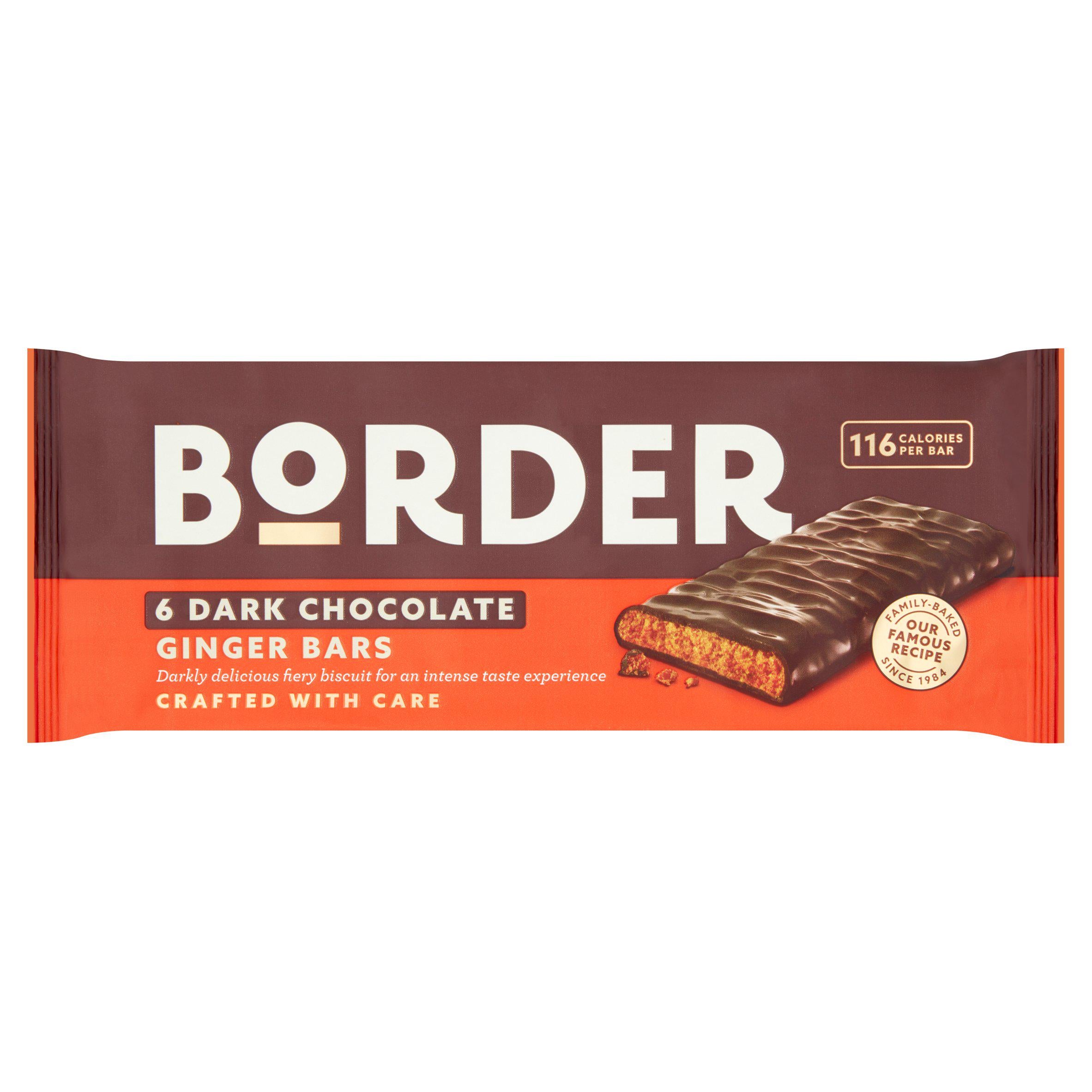 Border Dark Chocolate Ginger Chocolate Bars x 6 144g GOODS Sainsburys   