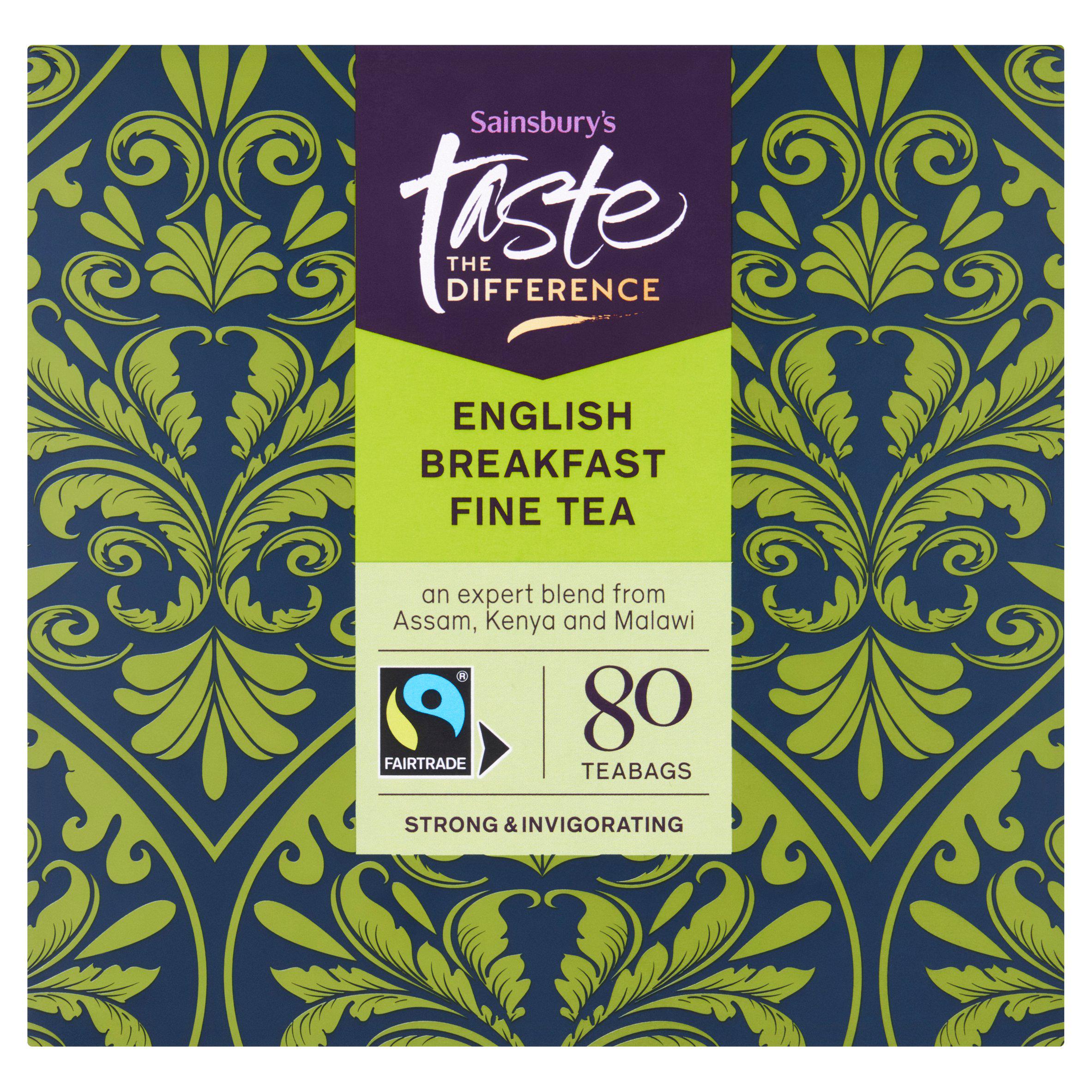 Sainsbury's English Breakfast tea bags 250g 80 teabags - British product