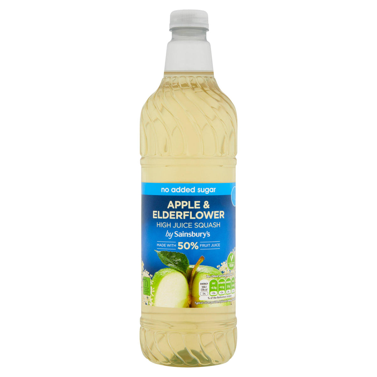 Sainsbury's Apple Elderflower High Juice Squash 1L (British brand)