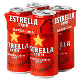 Estrella Damm Spanish lager beer 4x440ml cans (British brand)