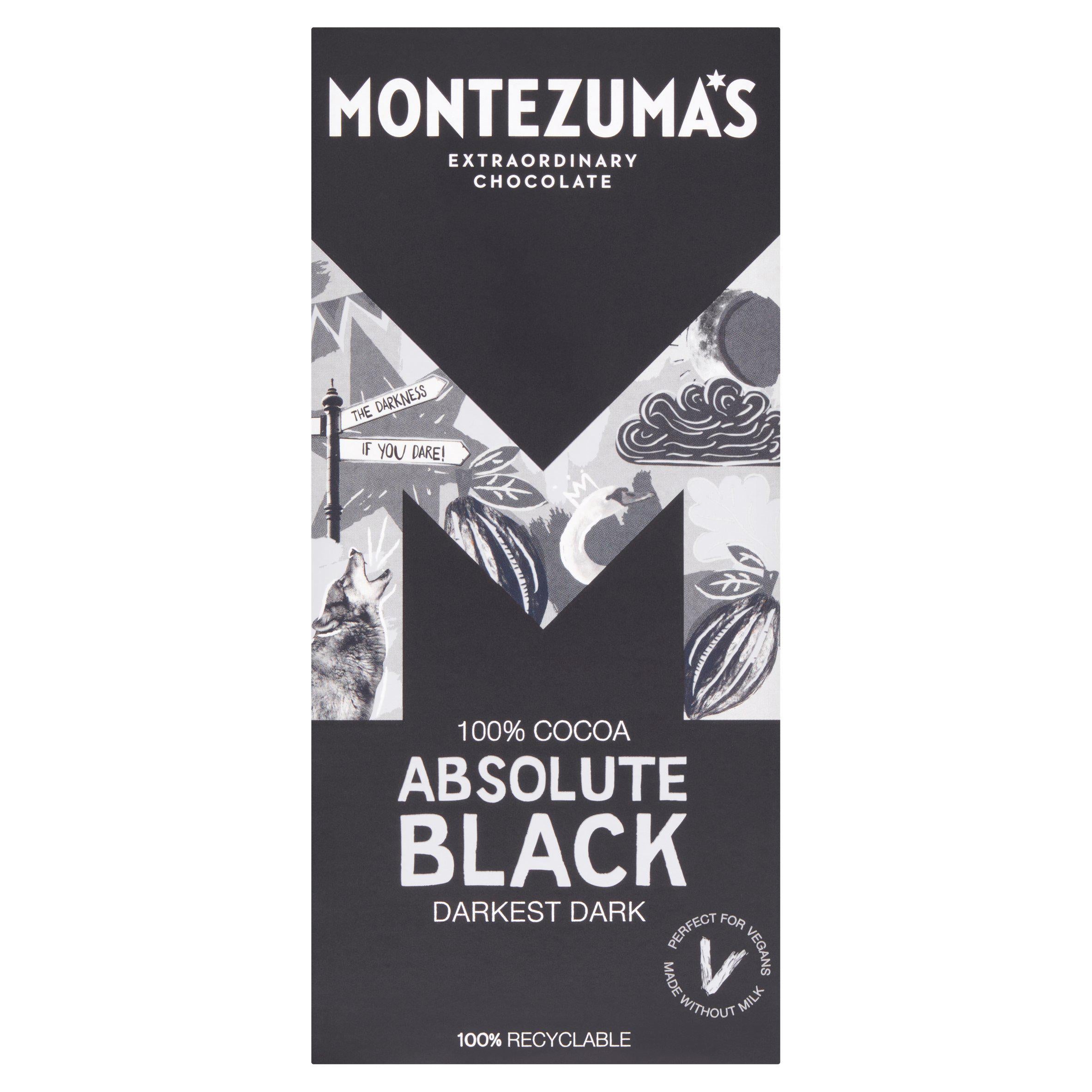 Montezuma's Absolute Black dark chocolate bar 90g - British product