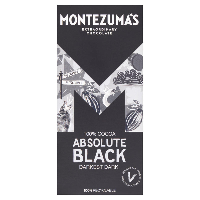 Montezuma's Absolute Black dark chocolate bar 90g - British product