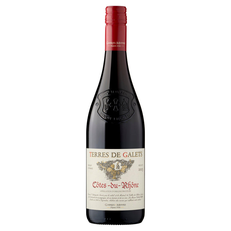 Terres de Galets Côtes du Rhône red wine 75cl, UK version