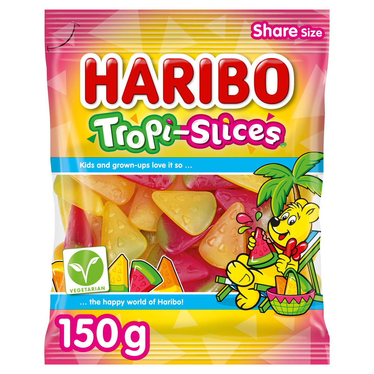 Haribo Tropi Slices fruit flavoured gummy 150g, UK version