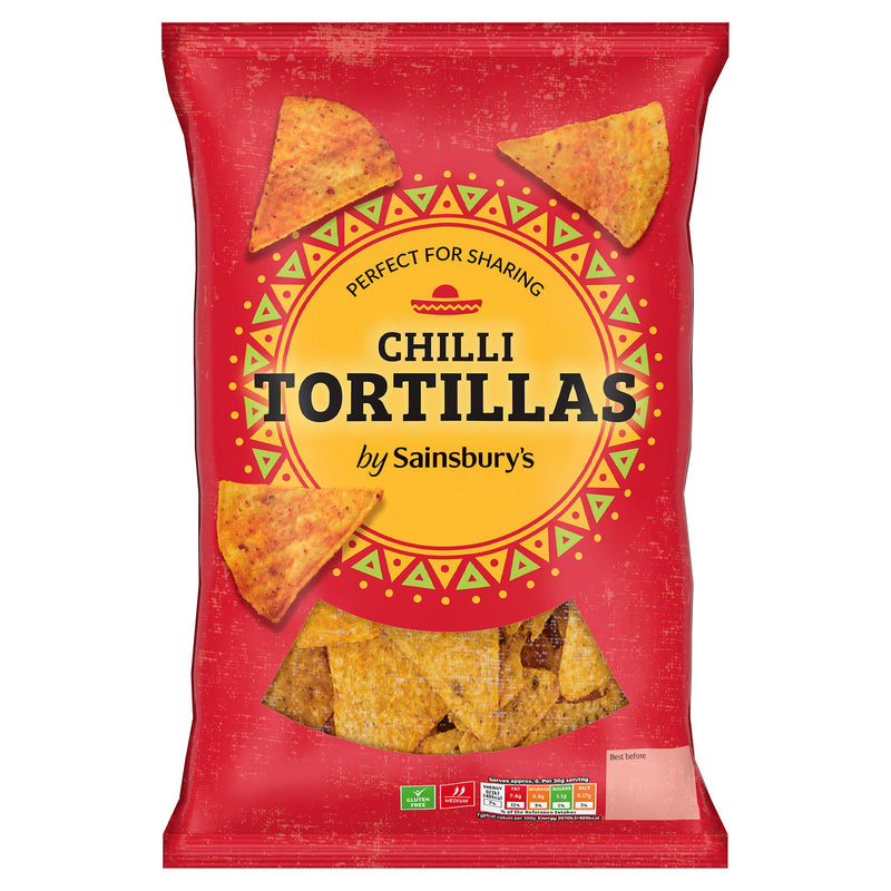 Sainsbury's chilli tortilla chips 200g (British brand)