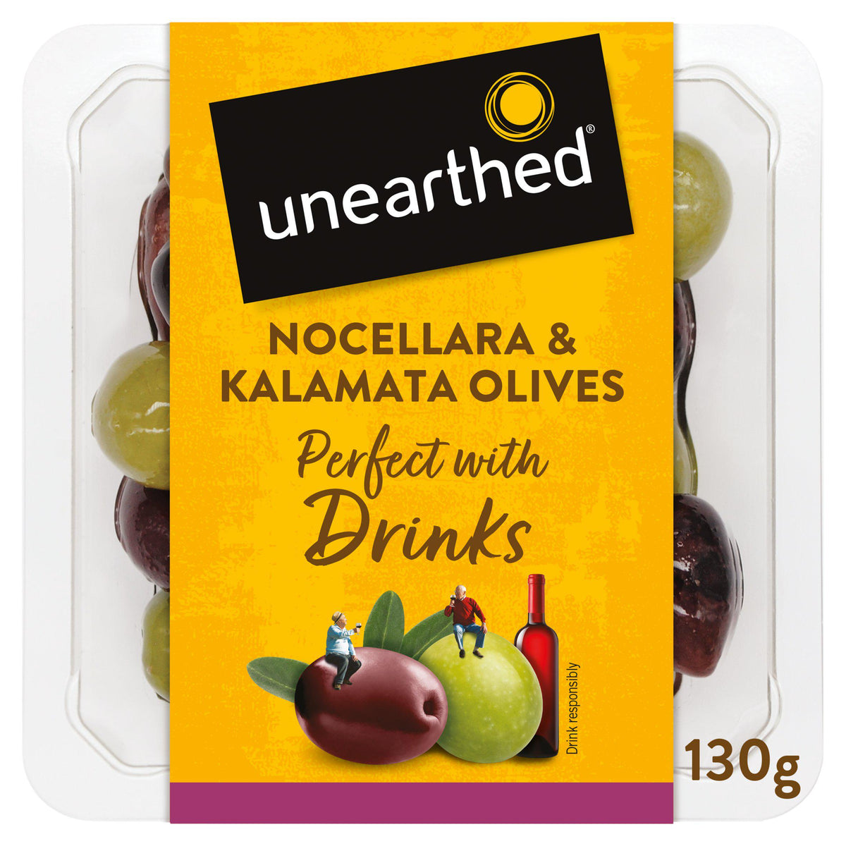 Unearthed Nocellara and Kalamata olives 140g (British brand)