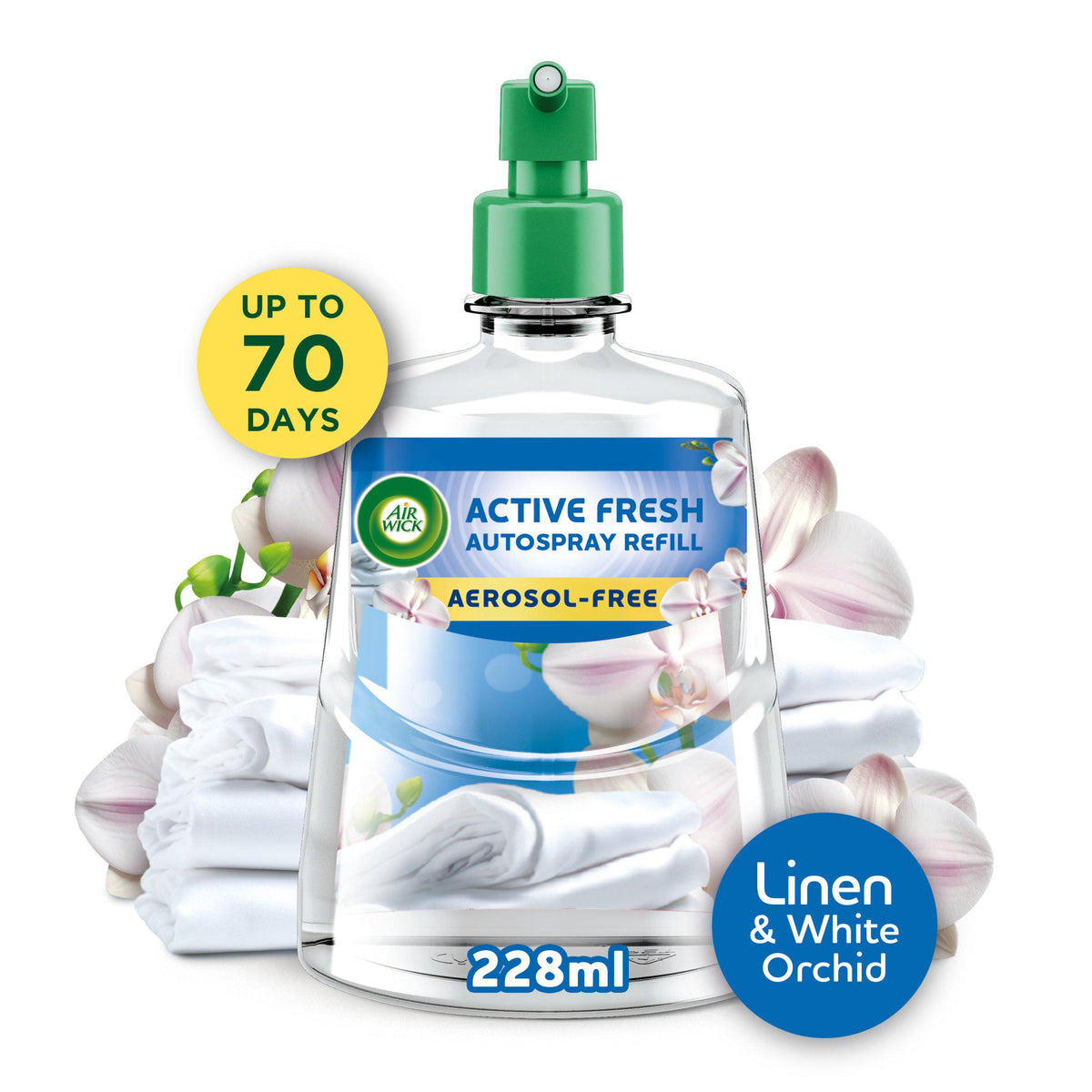 Air Wick Fresh Linen White Orchid refill 228ml - British product