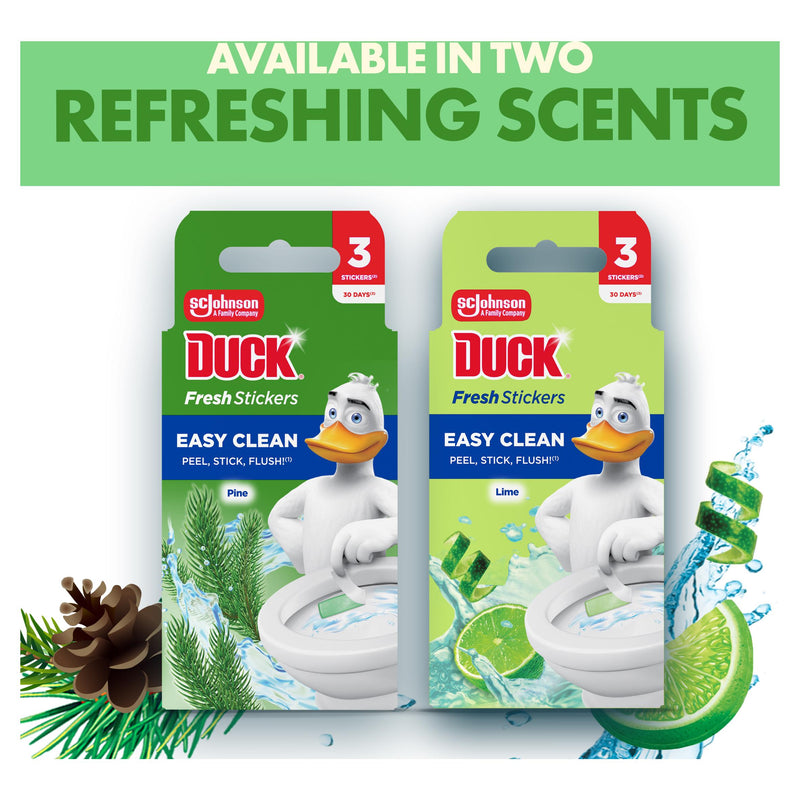 Duck toilet cleaner stickers Fresh Strips pine 3 pack, imported from the UK