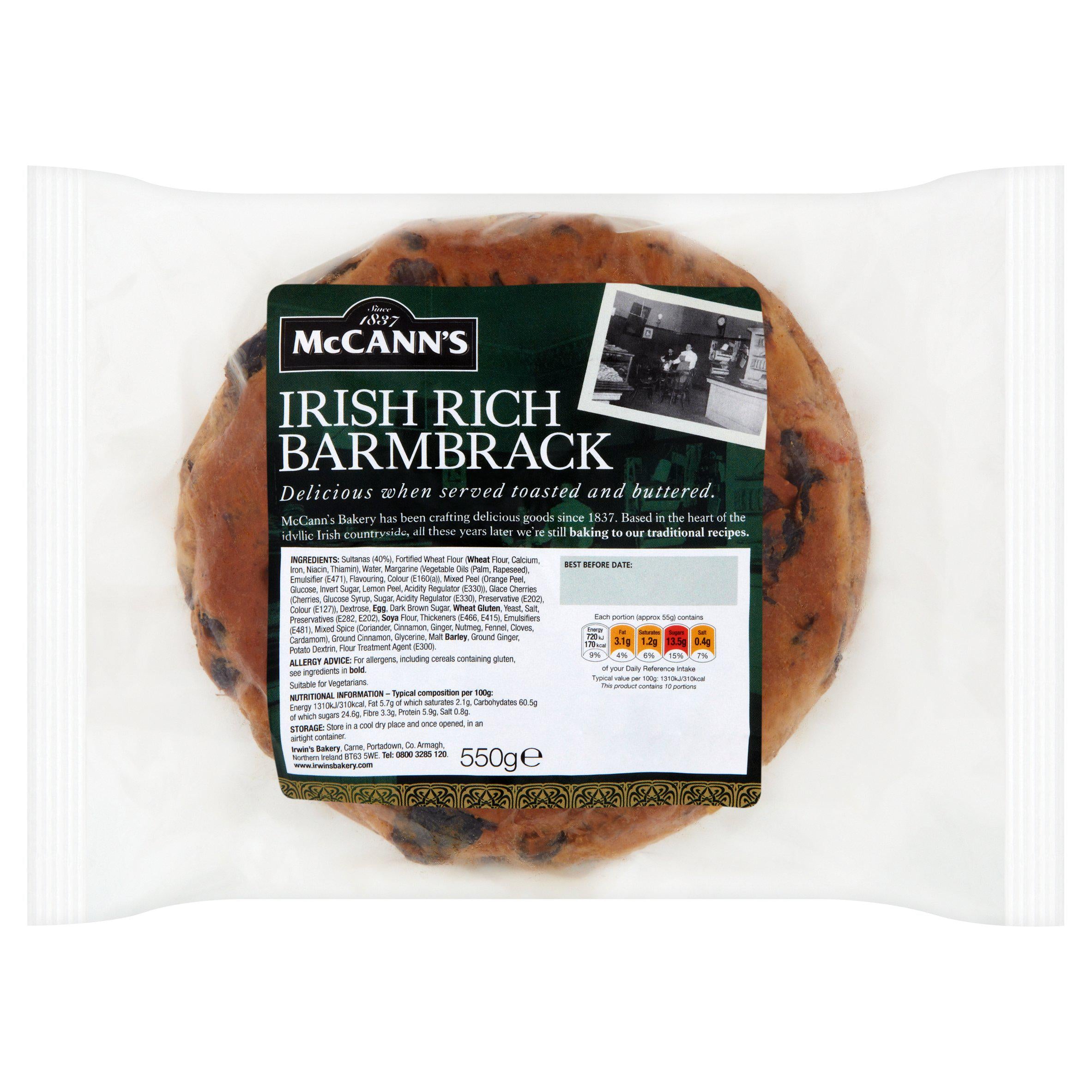 McCann's Irish Rich Barmbrack 553g imported from the UK