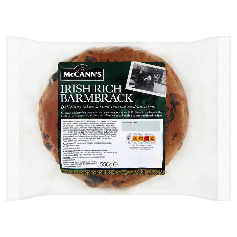 McCann's Irish Rich Barmbrack 553g imported from the UK