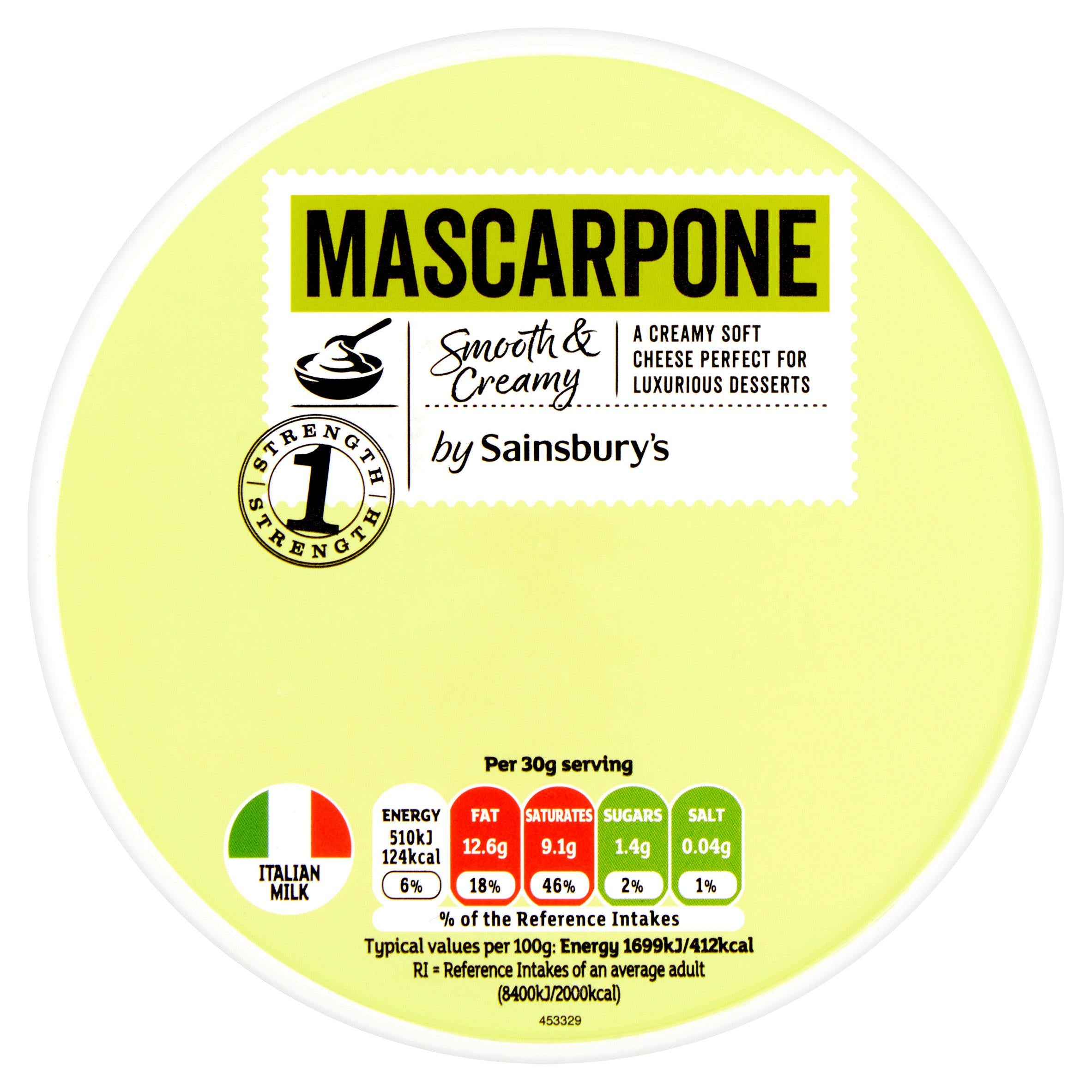 Sainsbury's Mascarpone Cheese 250g (British brand)