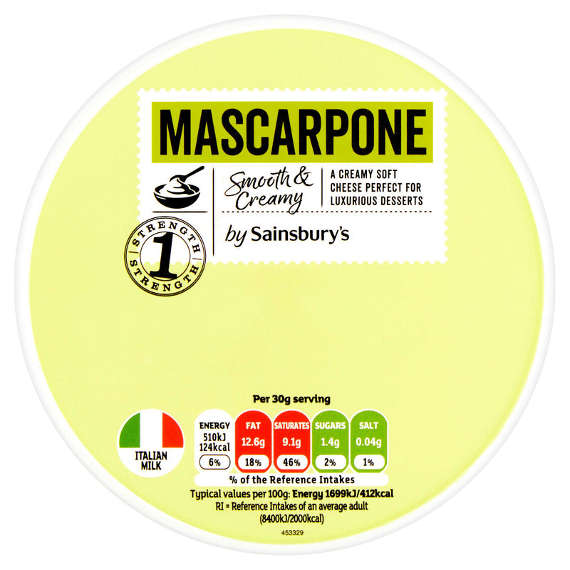 Sainsbury's Mascarpone Cheese 250g (British brand)