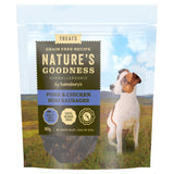 Sainsbury's pork and chicken mini sausages dog treats 80g, imported from UK