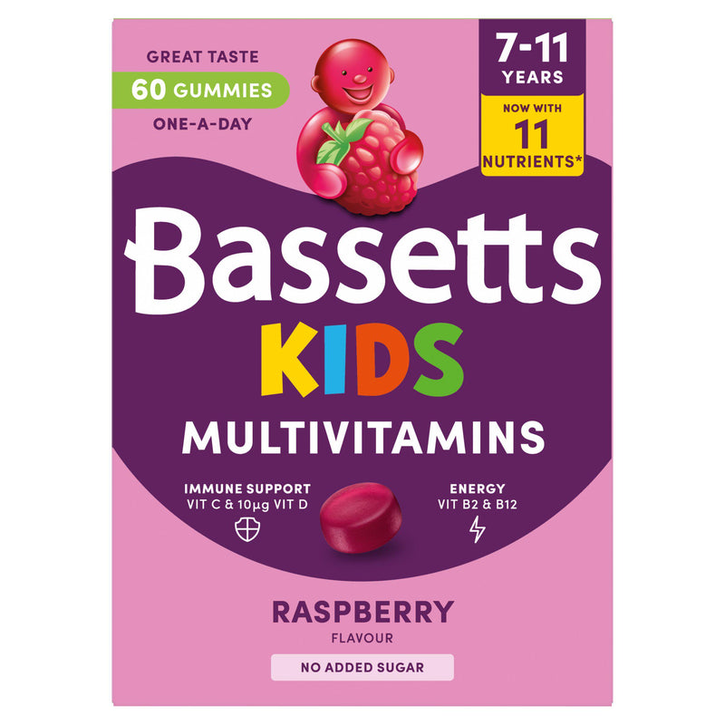 Bassetts kids multivitamin gummies raspberry 60 gummies (British brand)