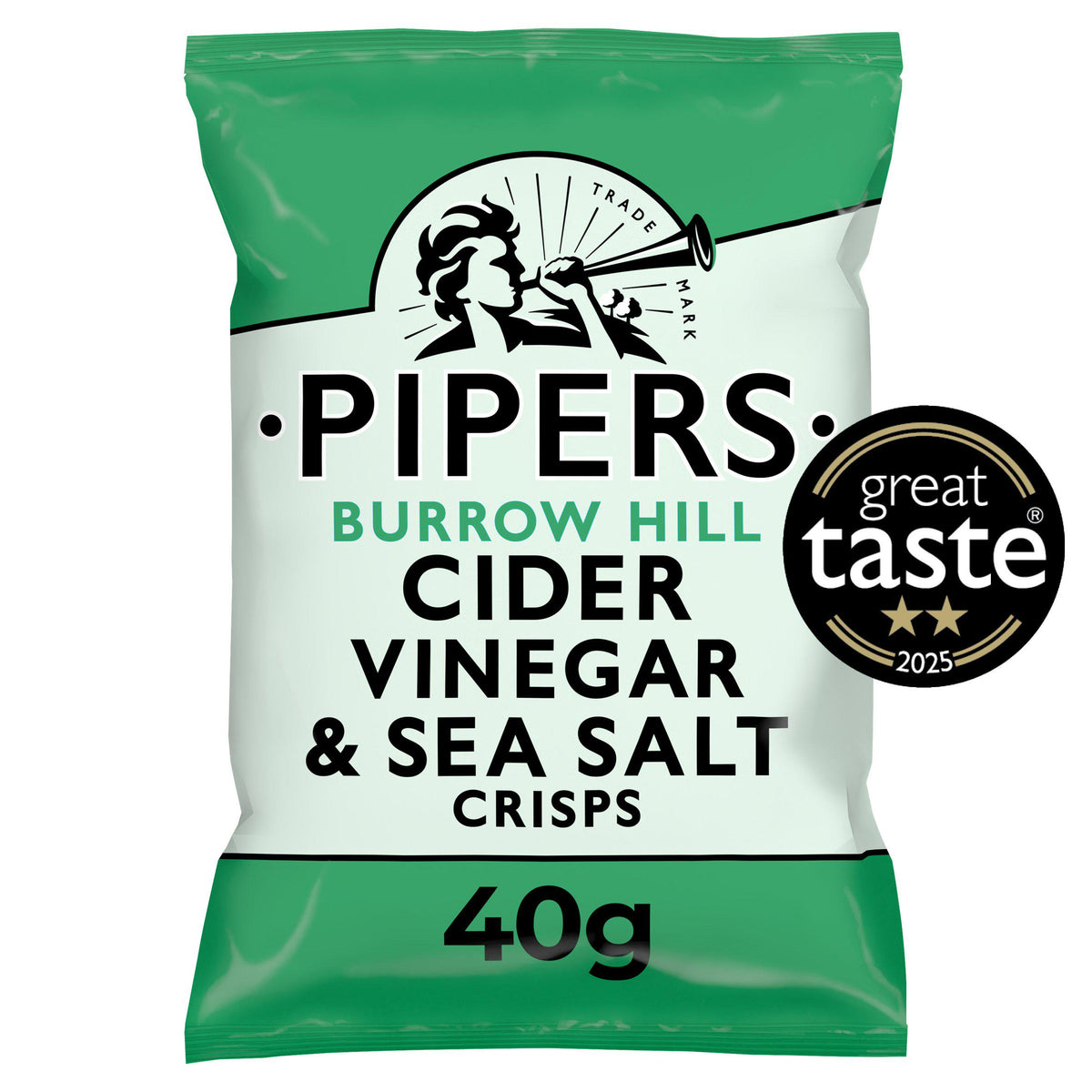 Pipers Burrow Hill cider vinegar sea salt crisps 40g - British product