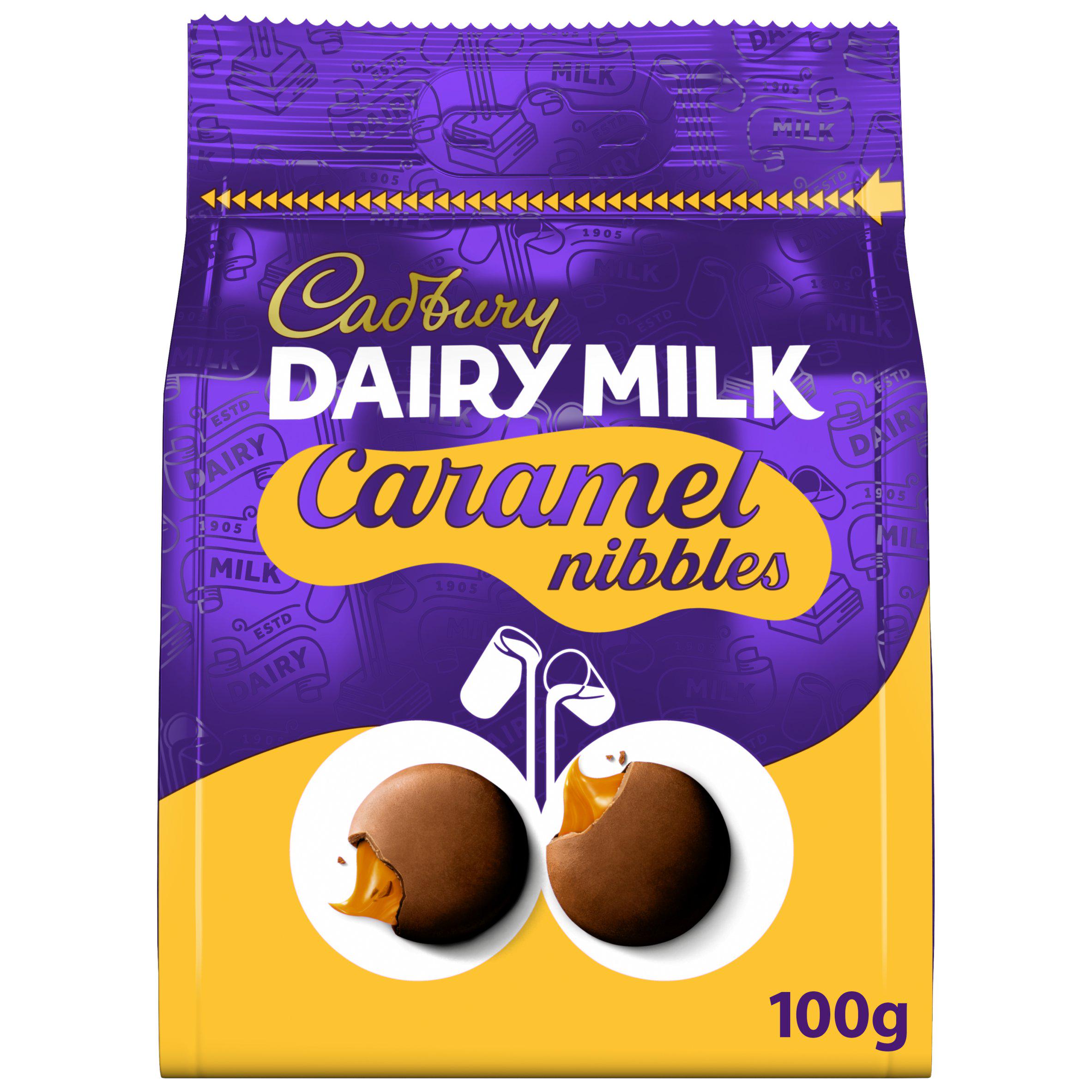 Cadbury chocolate caramel nibbles 100g, UK version