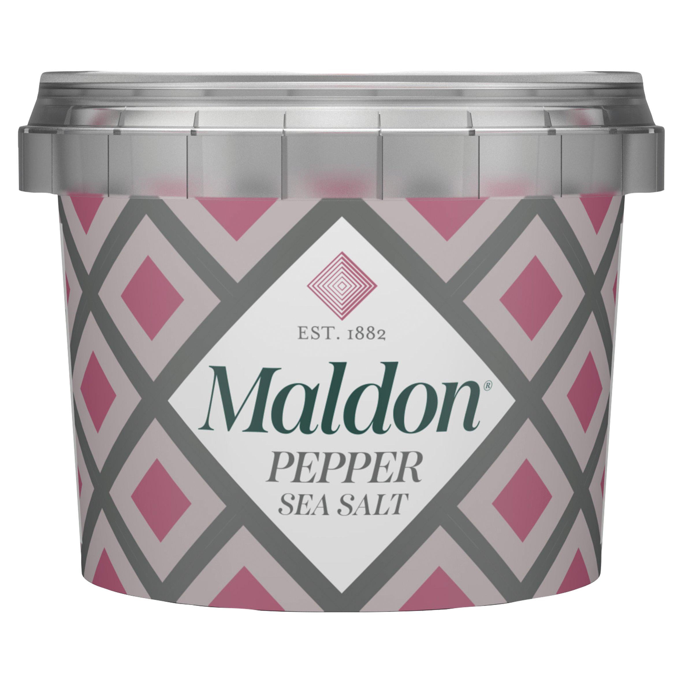 Maldon hand-harvested pepper sea salt 50g tub (British brand)