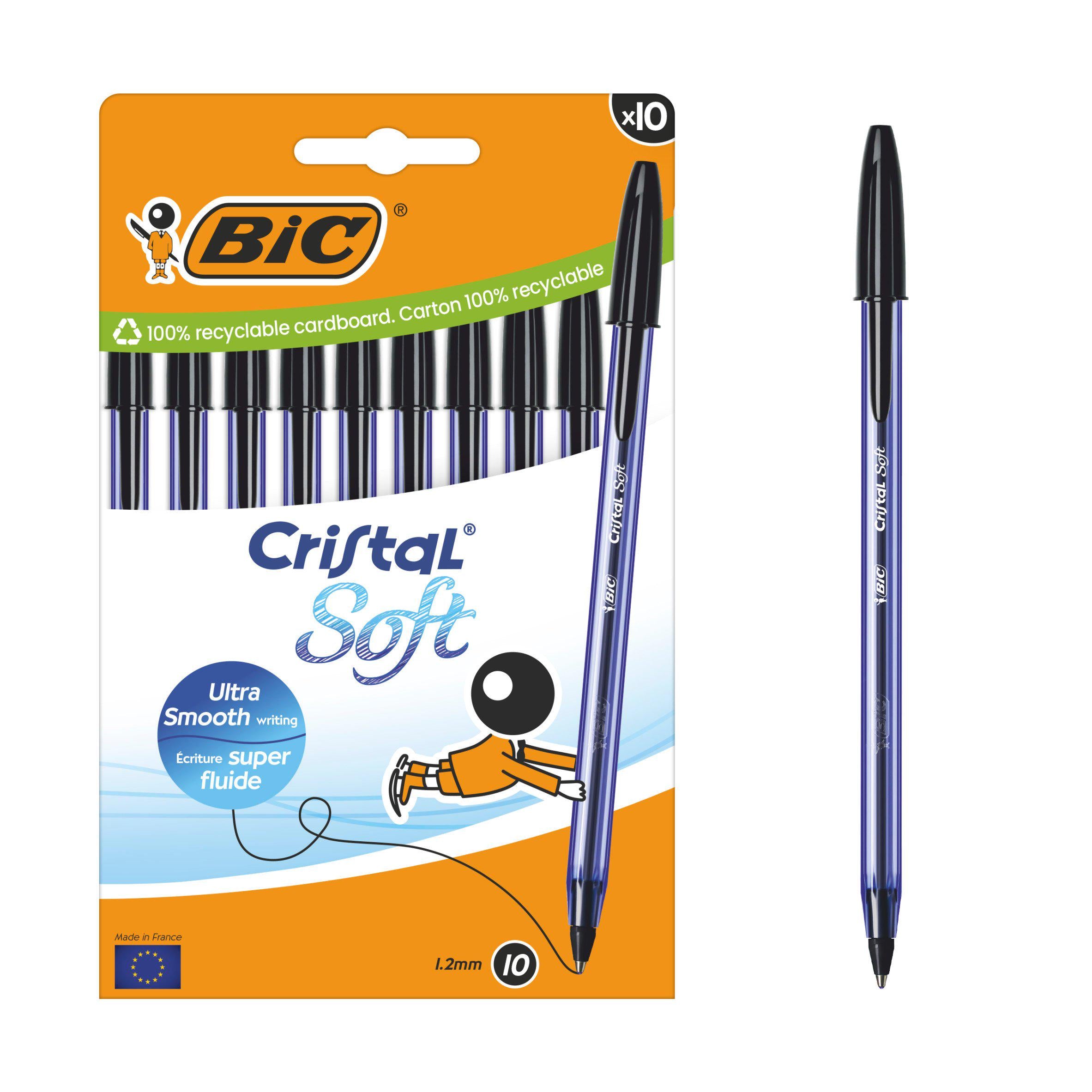 Bic Cristal Soft pens pack of 10 - British product