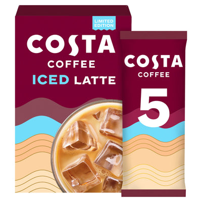 Sainsburys Costa Coffee Barista Creations Iced Latte Instant Coffee Sachets 5 x 15.5g- Buy online at McGrocer