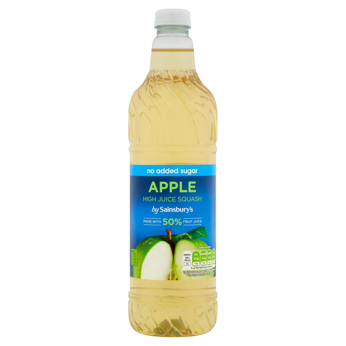 Sainsbury's apple juice squash no added sugar 1L, UK version