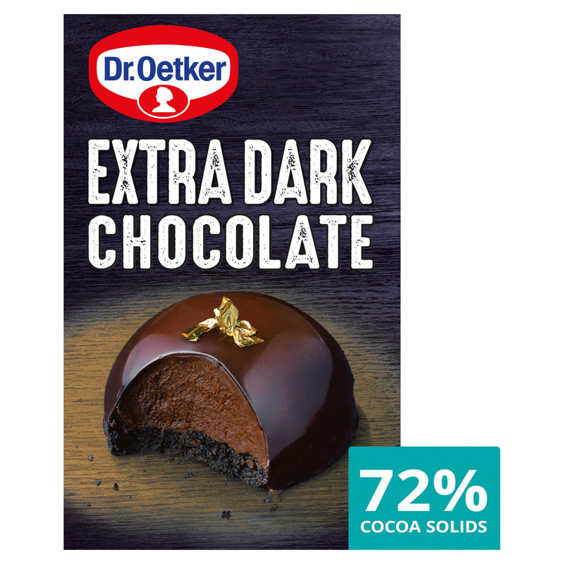 Dr. Oetker extra dark cooking chocolate bar 100g, UK version