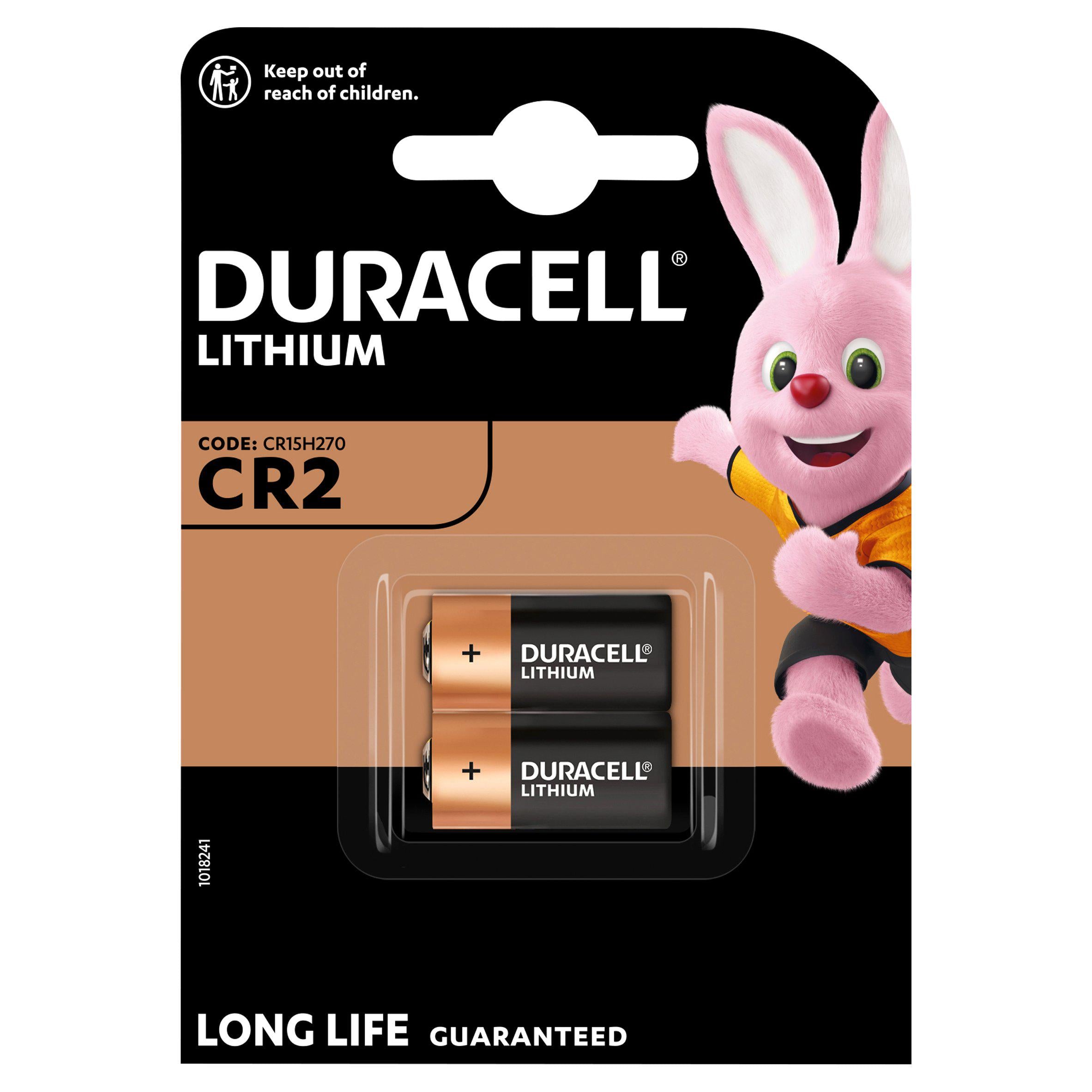 Duracell CR2 batteries 3V pack of 2, UK version