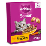 Whiskas senior dry cat food chicken 800g, imported from the UK