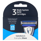 Sainsbury's 3 blade razor refill x4, imported from the UK