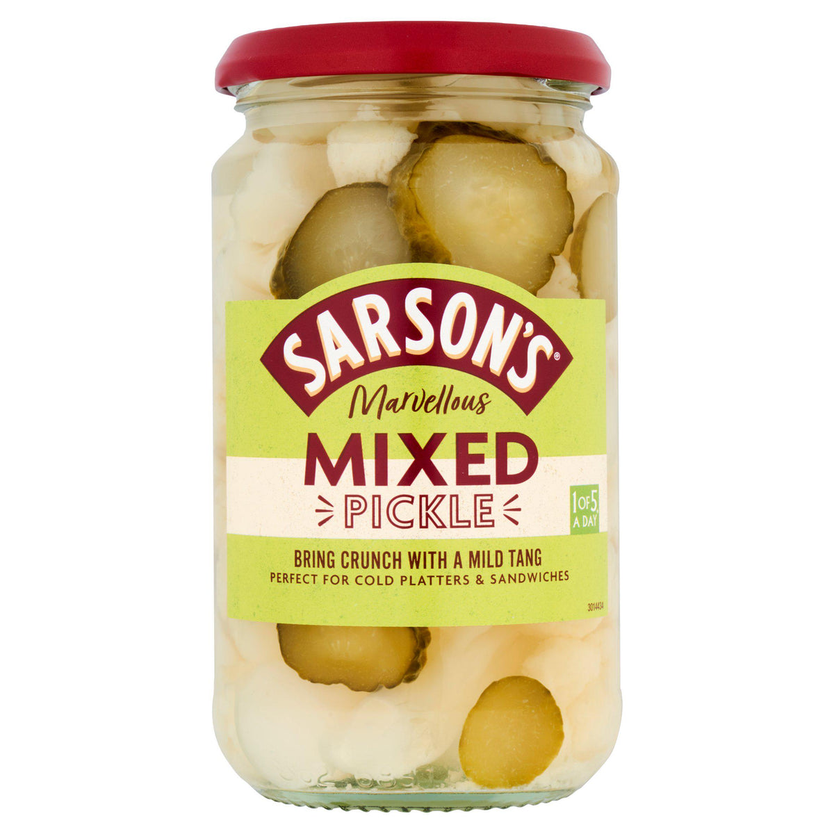 Sarson's mixed pickle 460g jar (British brand)