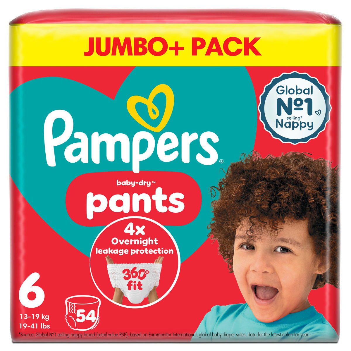 Pampers Baby Dry nappy pants size 6 54 pack, UK version