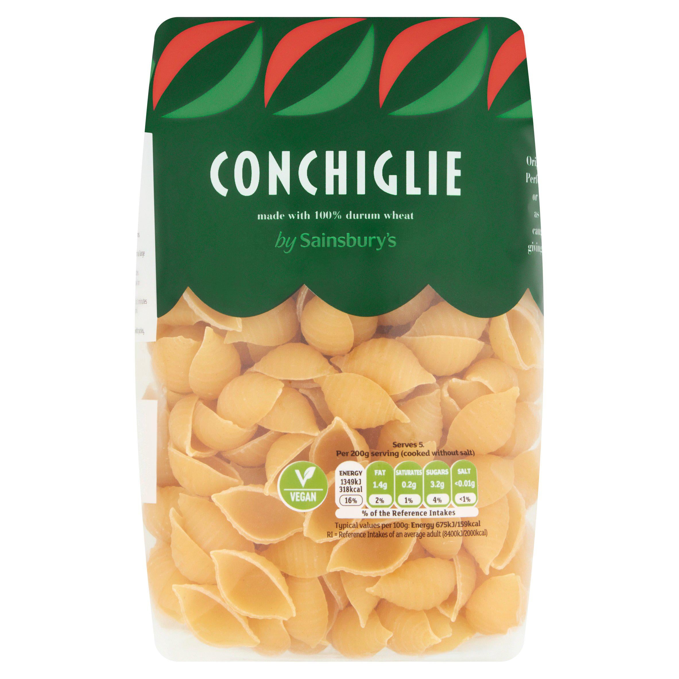Sainsbury's conchiglie shells pasta 500g - British product