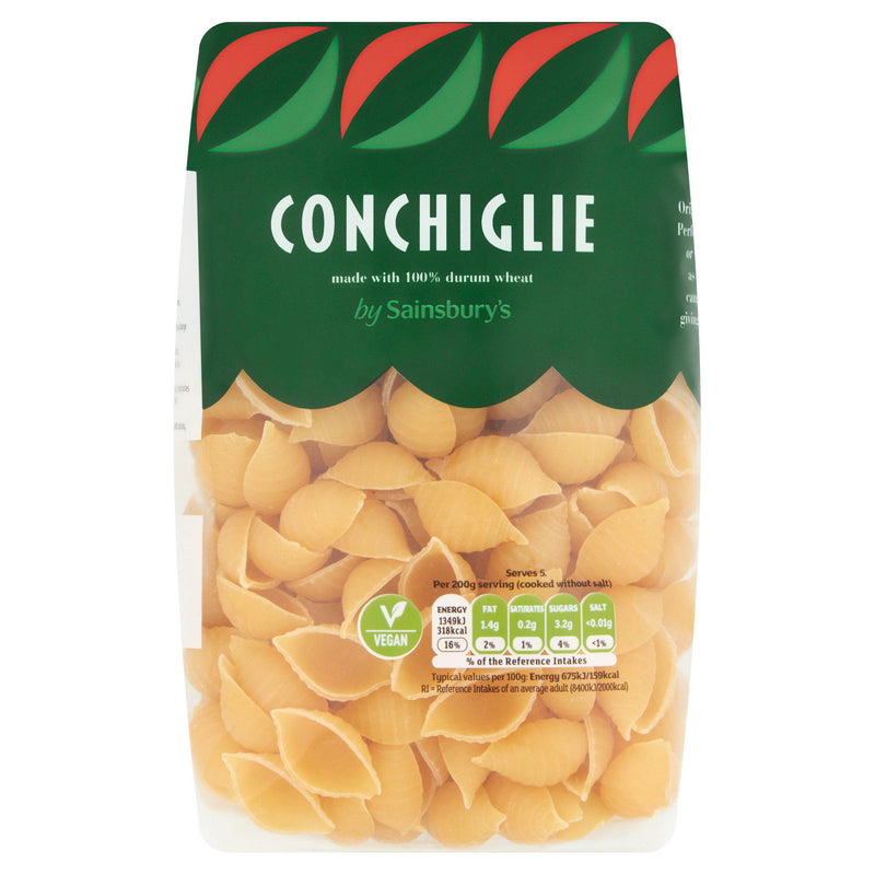 Sainsbury's conchiglie shells pasta 500g - British product