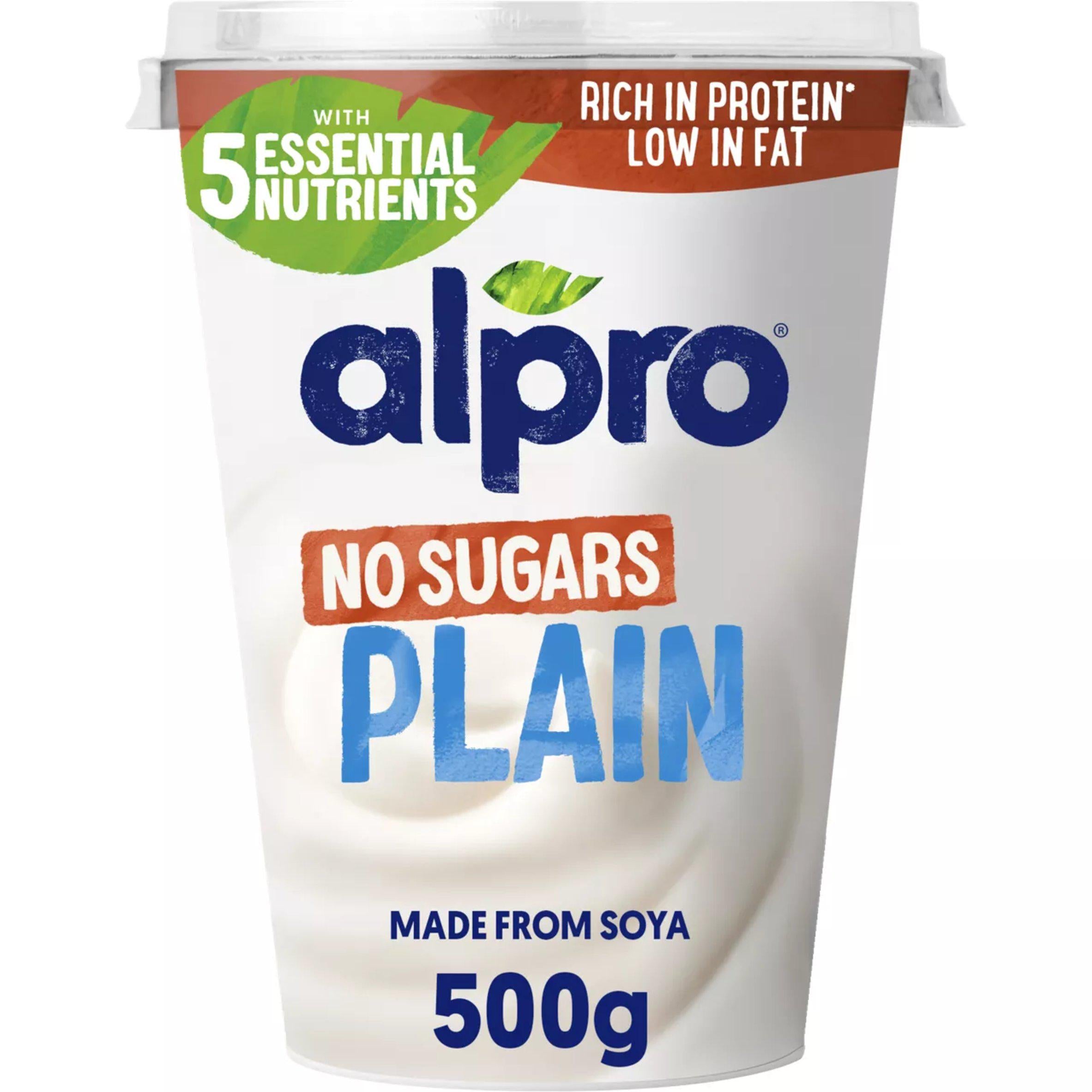 Alpro plain soya yoghurt alternative 500g (British brand)