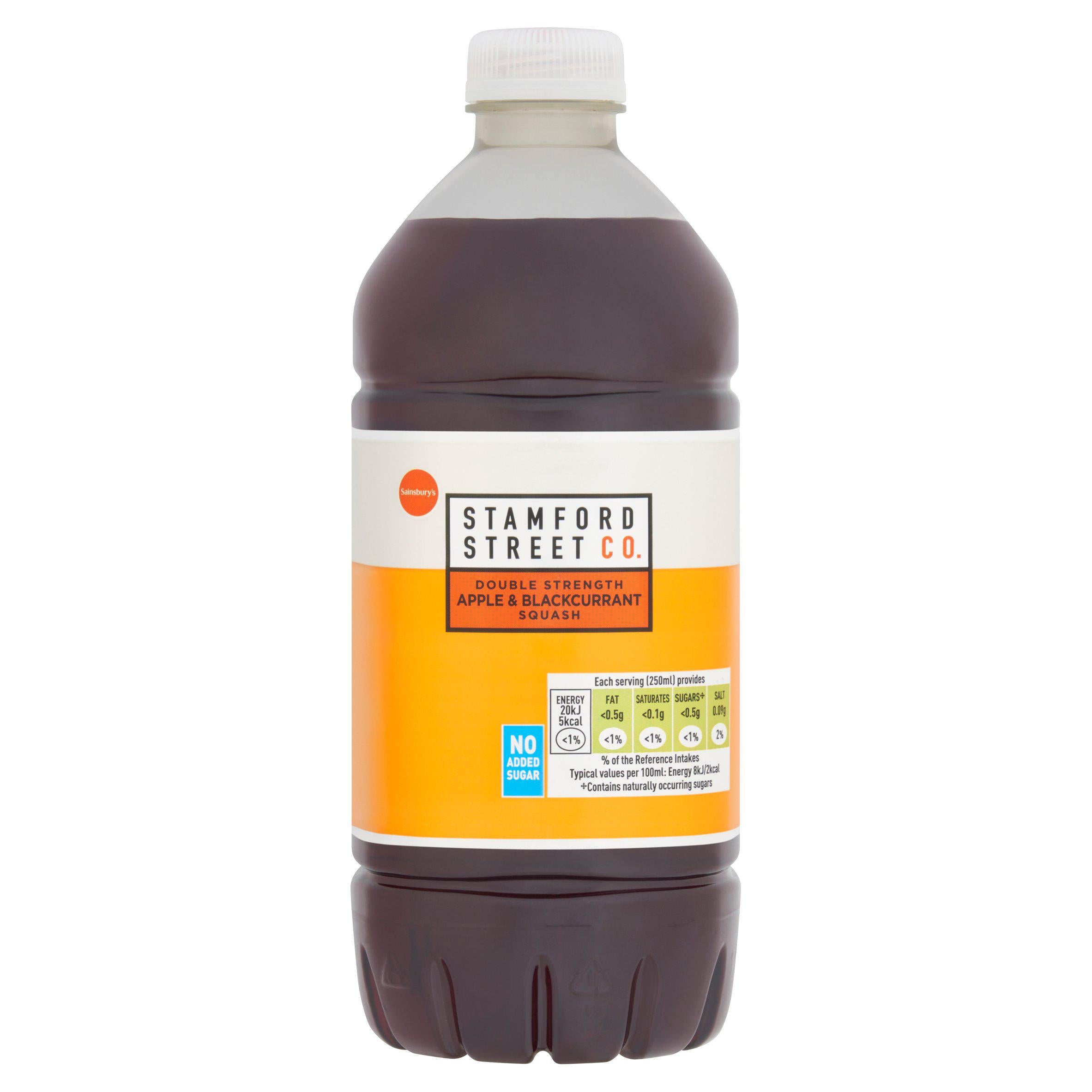 Stamford Street Co double strength apple and blackcurrant squash 750ml (British brand)