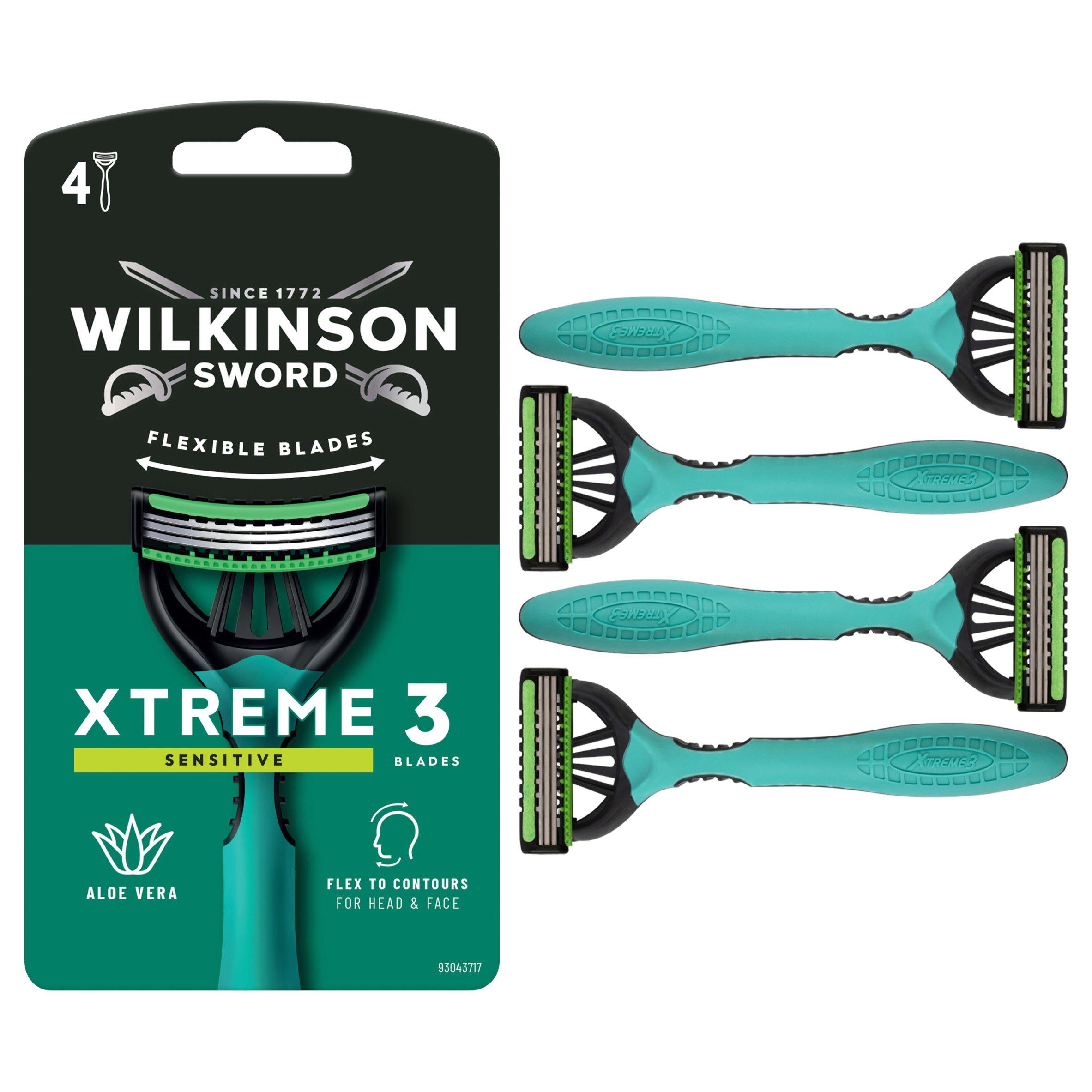 Wilkinson Sword Xtreme 3 sensitive razors, imported from the UK