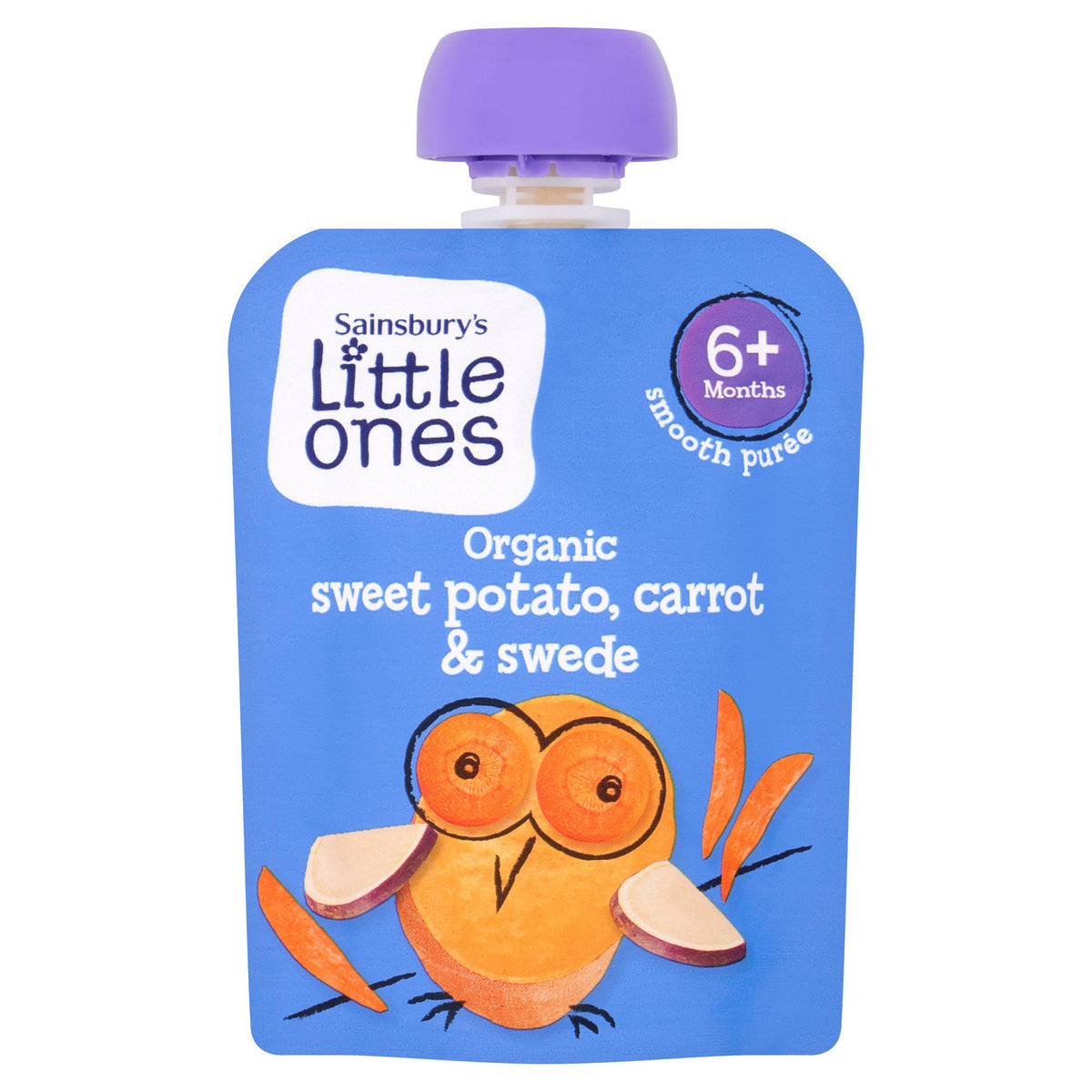 Sainsbury's Little Ones organic puree sweet potato carrot swede 70g, imported from the UK