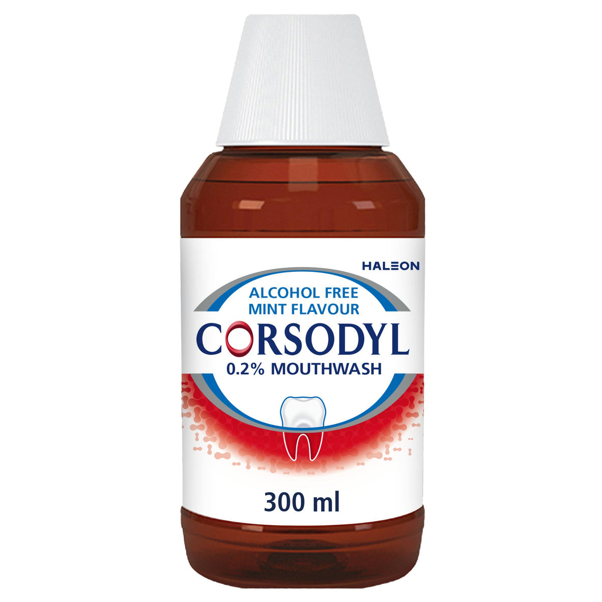 Corsodyl medicated antibacterial mouthwash 300ml, imported from the UK