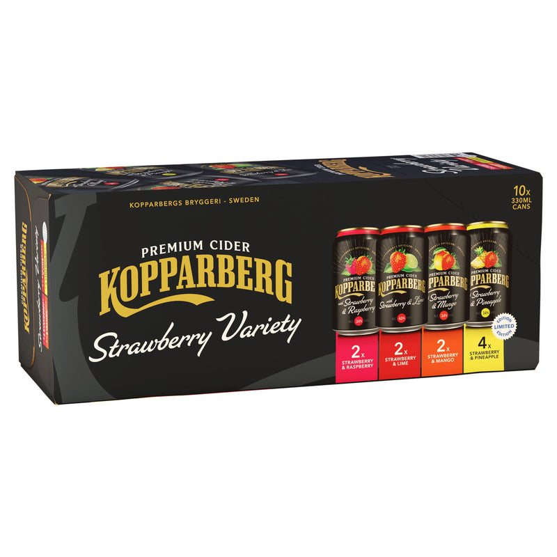 Kopparberg strawberry cider variety pack 10 cans 330ml - British product