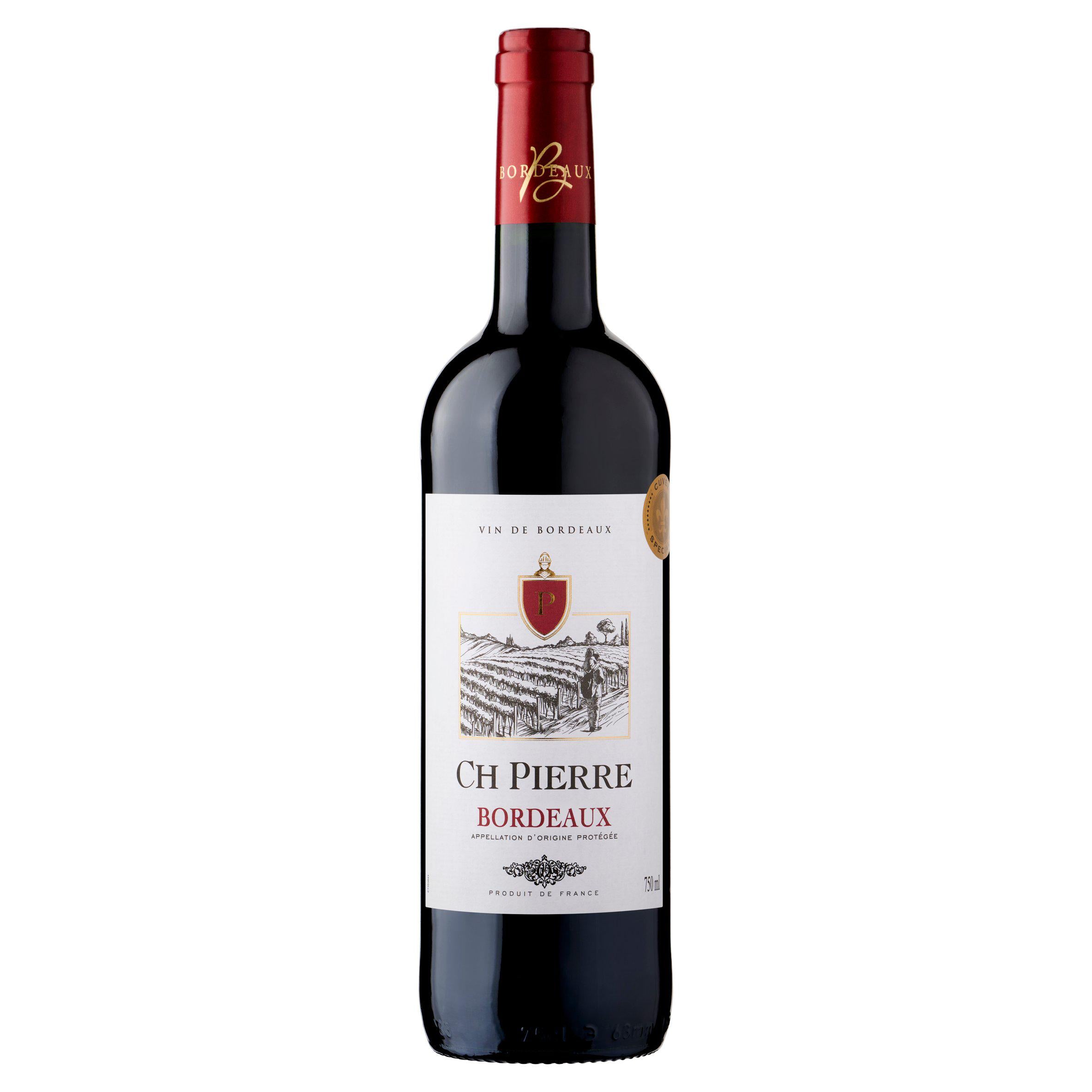 CH Pierre Bordeaux red wine 75cl - British product