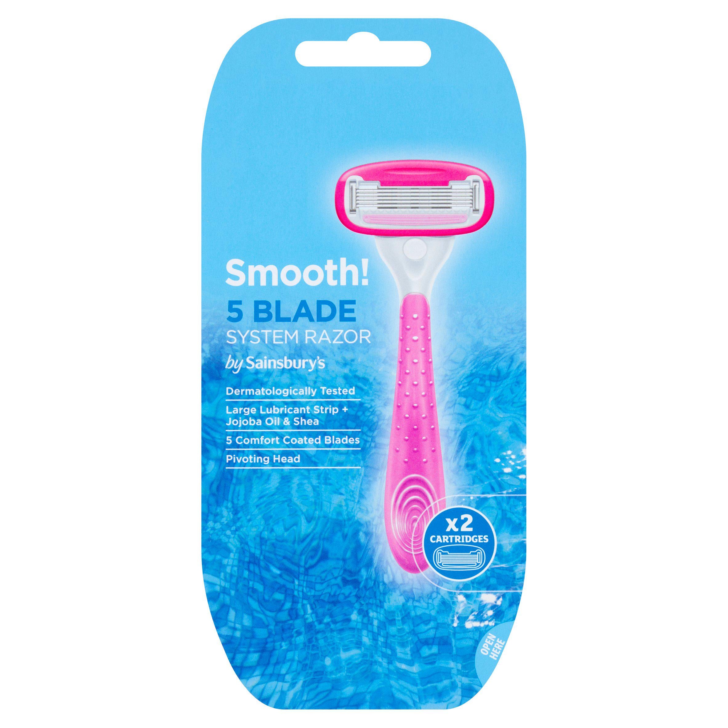 Smooth! 5 Blade Razor with Refill Blades x2 GOODS Sainsburys   