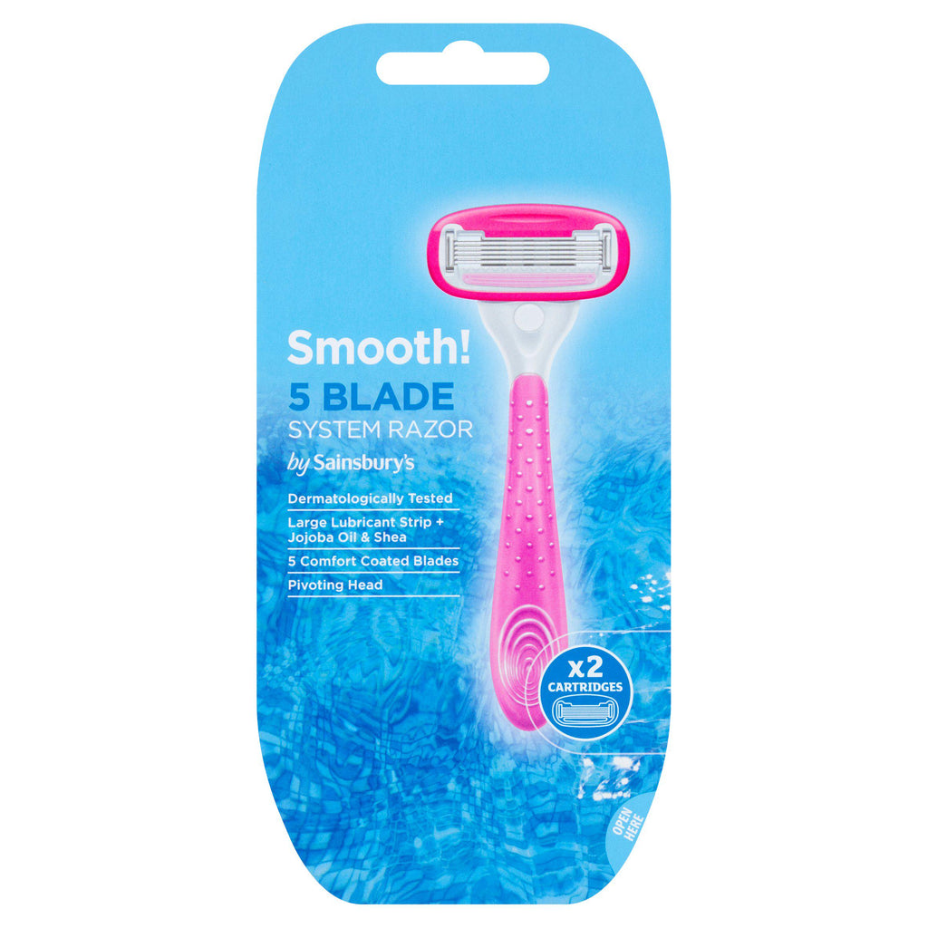 Smooth! 5 Blade Razor with Refill Blades x2